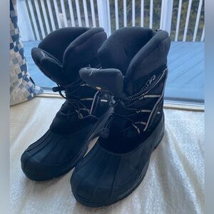 Kids Black Waterproof Snow Boots